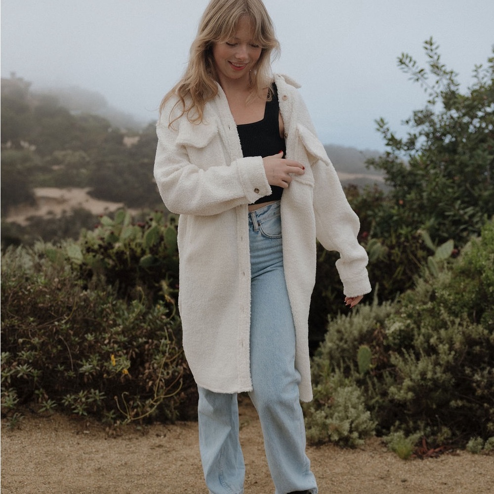 Cozy white fuzzy jacket